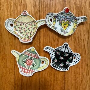Mary Englebreit Ceramic Teabag Holders, set of 4